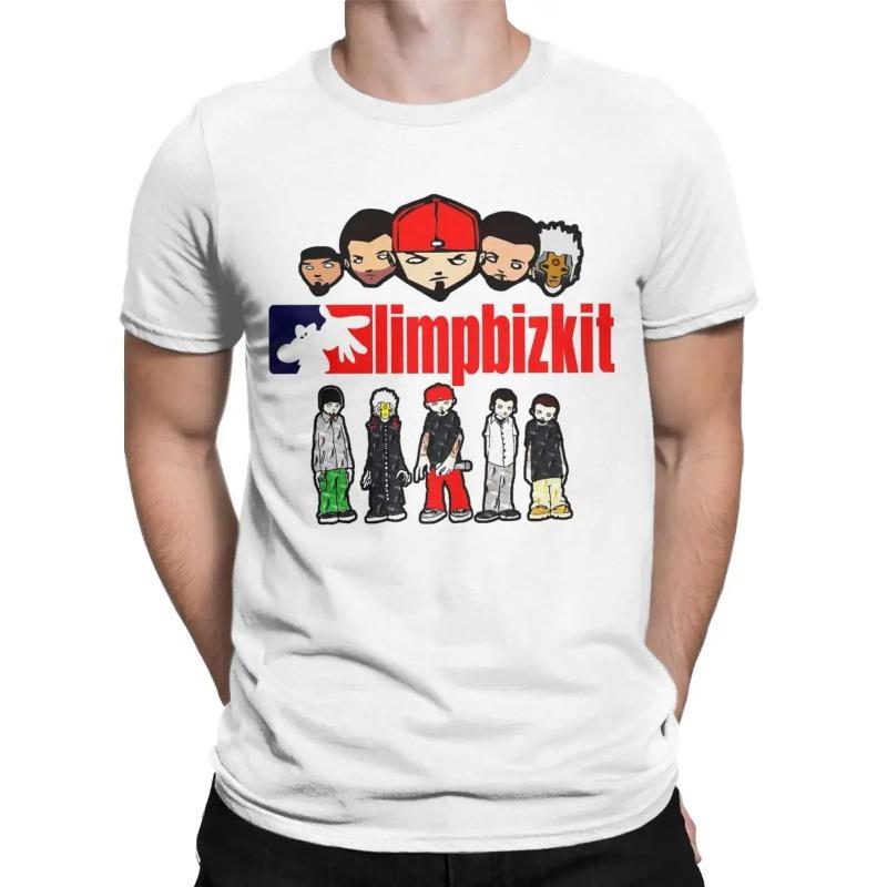 Niesamowity T-shirt Limp Bizkit Męski Zabawny Bawełniany T-shirt Okrągły Dekolt Krótki Rękaw T-shirt Odzież Dla Dorosłych Koszulka