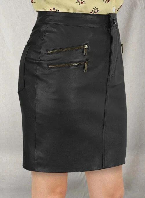 Handmade Leather Party Wear Soft Genuine Lambskin Women's Skirt Black Stylish