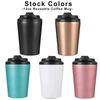 350ml/12oz Double Stainless Steel 304 Coffee Thermos Mug Leak-Proof Non-Slip Car Vacuum Flask Travel Thermal Cup Water Bottle