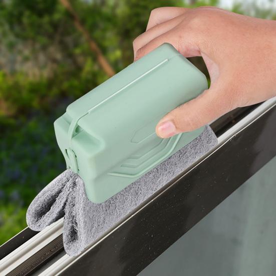 3Pcs Crevice Brush with Soft Cleaning Cloth Ergonomic Non-Slip Handle Reusable Washable Design Window Grooves Narrow Gaps Dust Dirt Remover