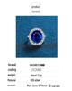 S925 Sterling Silver Women's Ring with Blue, Red, and Yellow Gemstones - 10 Carat Full Diamond Design.