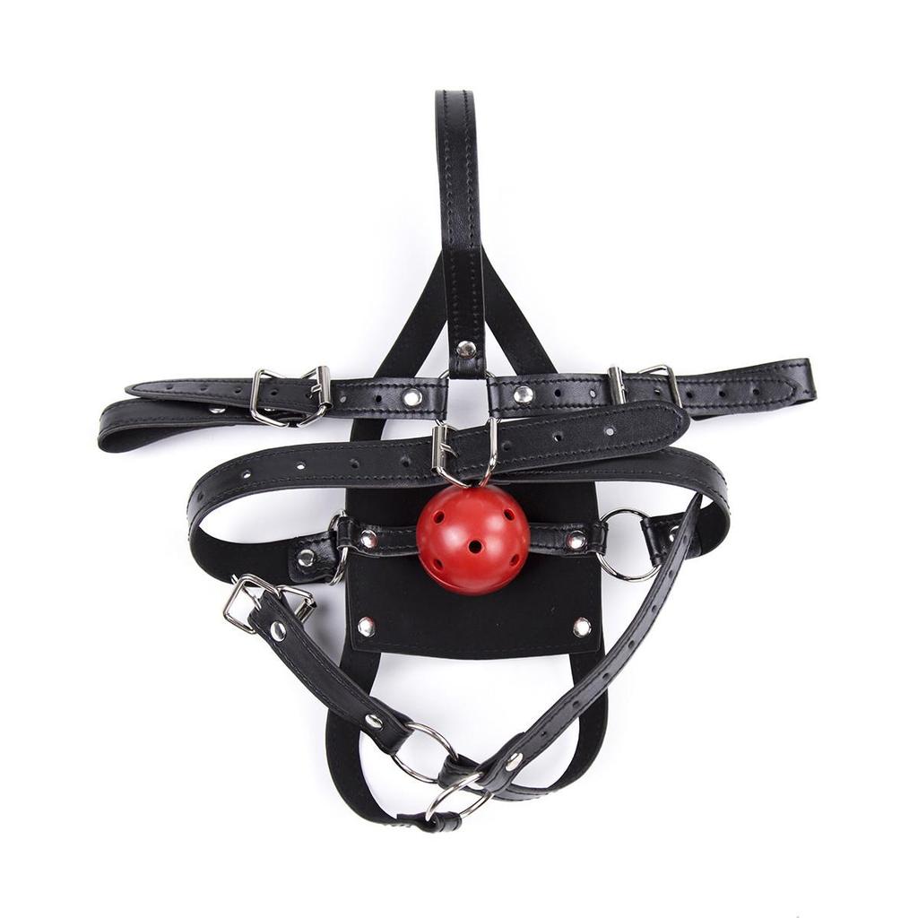 Leather Gag Harness SM Toys for Couples - Nightclub Adult Products