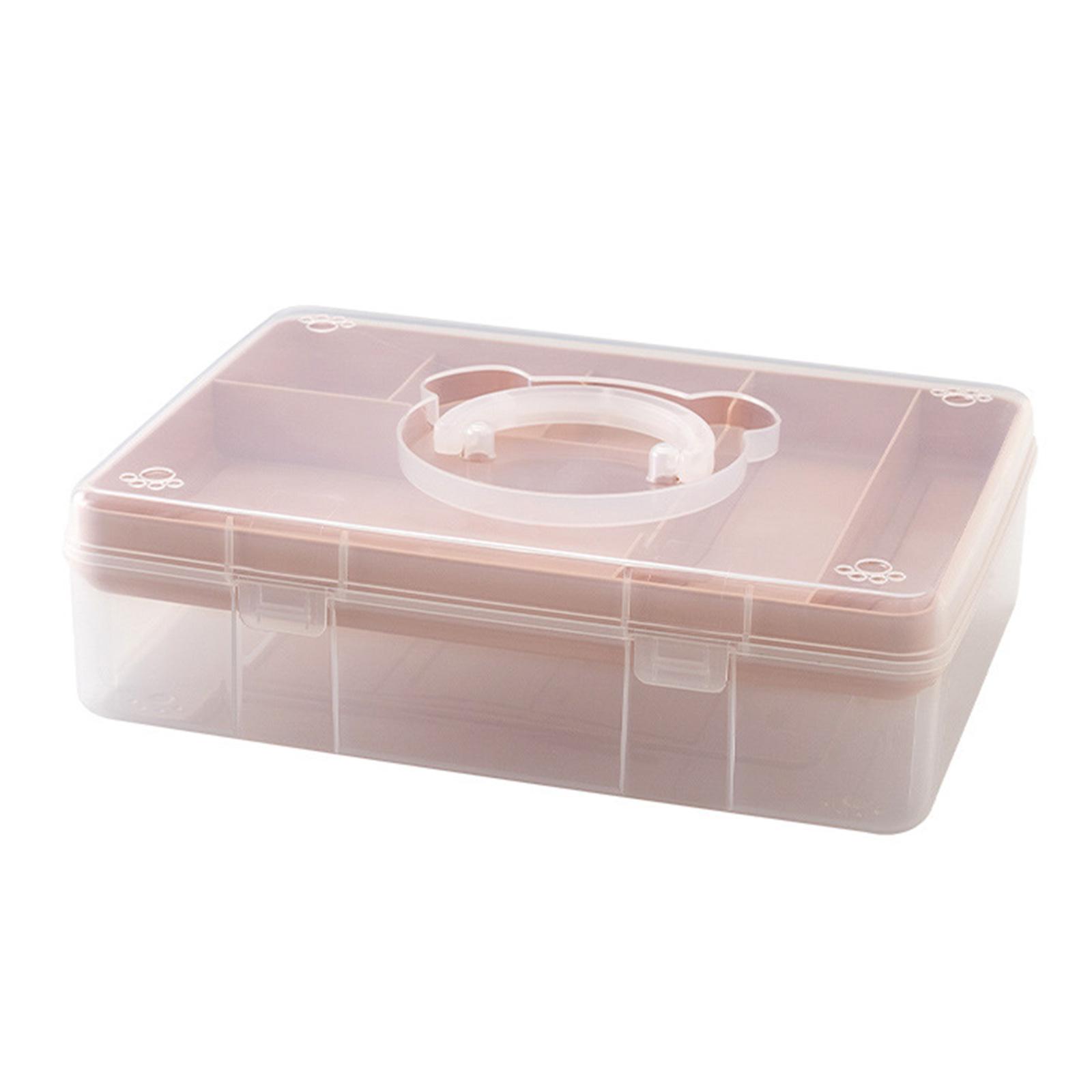 

Двухслойный органайзер с ручкой, прозрачный пластиковый проектный кейс, штабелируемый контейнер для хранения канцелярских принадлежностей, художественных изделий 3