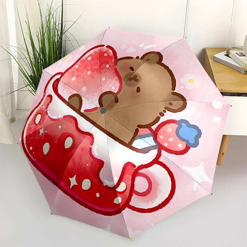 

Capybara Themed Travel Umbrella-8 Ribs Automatic Opening and Closing, Portable Folding Design, Compact and Stylish Umbrella Suitable for Out