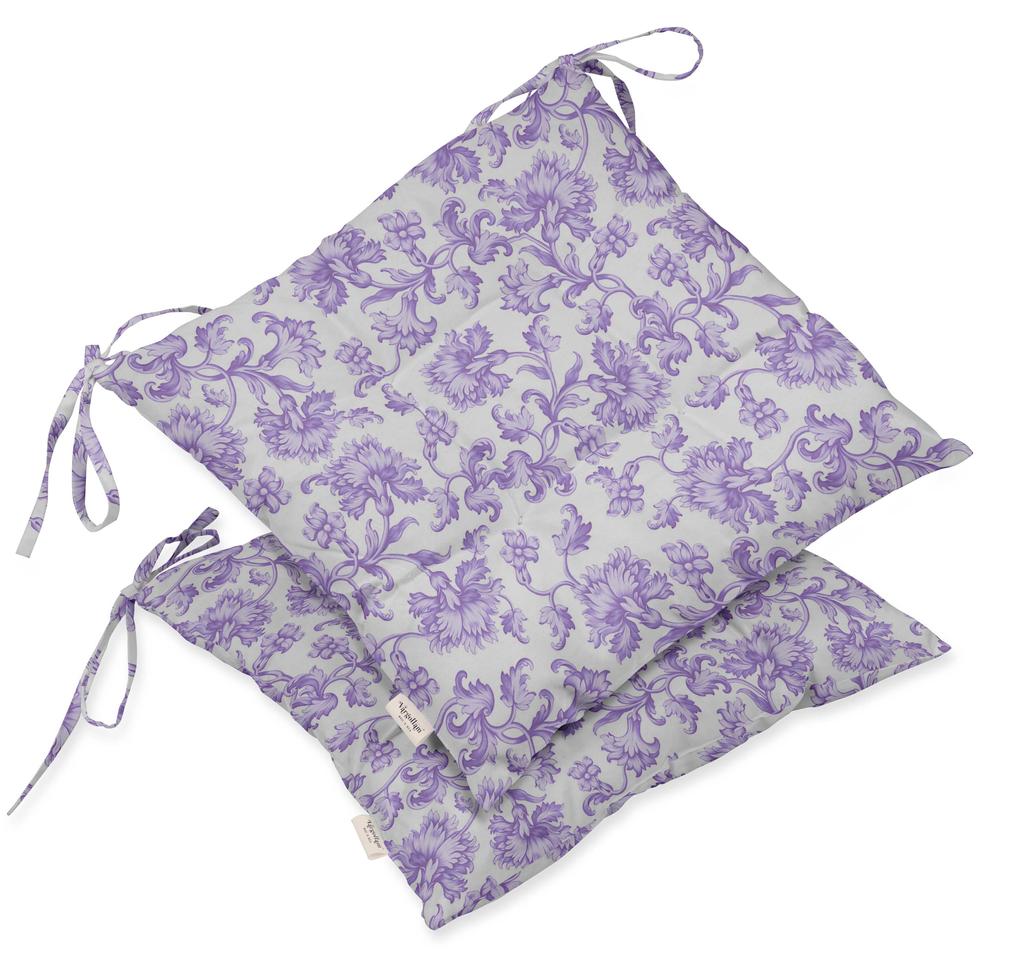 Vargottam Indoor Outdoor Tufted Printed Square Seat Patio Cushion Set Of 2 Water Resistant Patio Furniture Seat Cushion 19,inches, Purple |