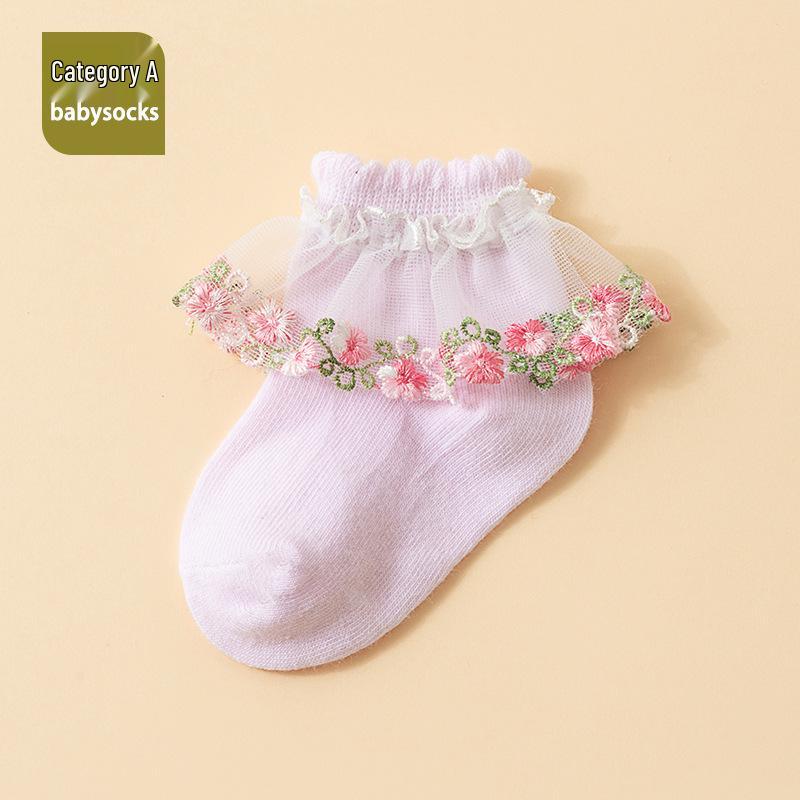 Breathable Lace Mesh Cotton Baby Socks for Boys & Girls - Spring/Autumn