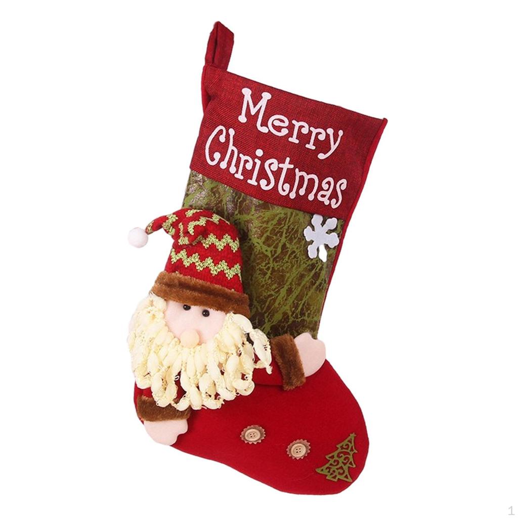 3D Socks Gift Bags Christmas Stockings Tree Hanging Decoration for Restaurant