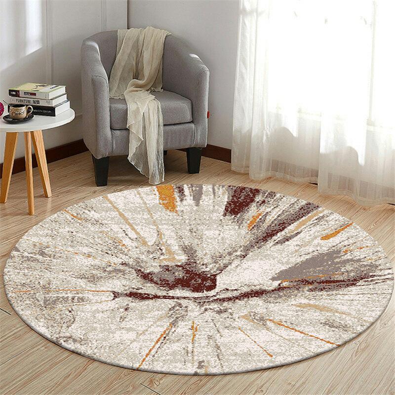 Modern Art Earth Moon Round Carpet Mat Rug Abstract Swirl Starry Sky Ink Splash  Home Decoration Living Room Bedroom Office