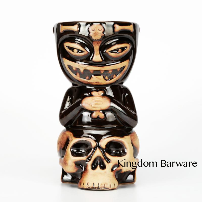 Skull Doll Tiki Mug Cocktail Cup Beer Wine Mug Ceramic Tiki Mugs Art Crafts Creative Hawaii Mugs