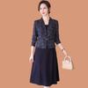 Elegantes Frühjahrs-/Herbstkleid für Mütter - Neuer Stil 2026, Langarm, Modischer Zweiteiler-Look für Frauen mittleren und höheren Alters