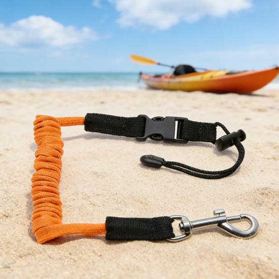 Kajakkåre Leash Kraftig Uttrekkbar Spiralformet Snor Båndstropp Anti-tapt Tau for Kajakkpadling Båtliv Kano Padlebrett Tilbehør