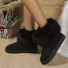 Fashion Women Shoes 2024 Retro Round Toe Women's Boots Winter Plush Warm Short Boots Lightweight Non-slip Ladies Snow Boots