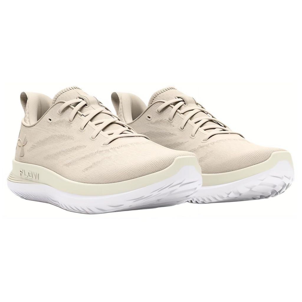 Under Armour Women's UA Velociti 3 Breeze Flow Lightweight Breathable Road Running Shoes White Quartz Brown 3027521-301