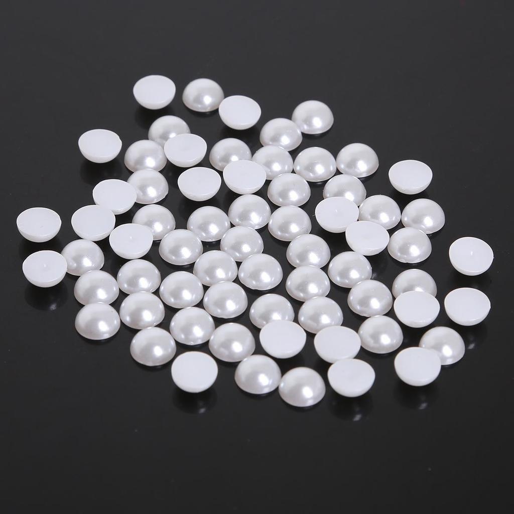 DIY Pearl Hair Bow Accessories: Half-Sided ABS Imitation Pearls & Flat-Bottom Colored Beads