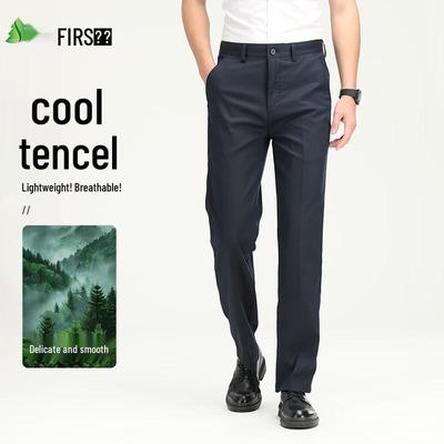 Shanshan Men's Tencel Blend Relaxed Straight Casual Pants