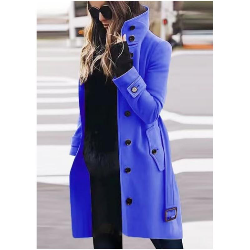 Dámský tvídový štíhlý tvídový kabát na podzim a zimu