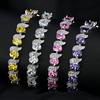 Crystal Jewelry Zircon Inlaid Real Gold Bracelet Popular Jewelry