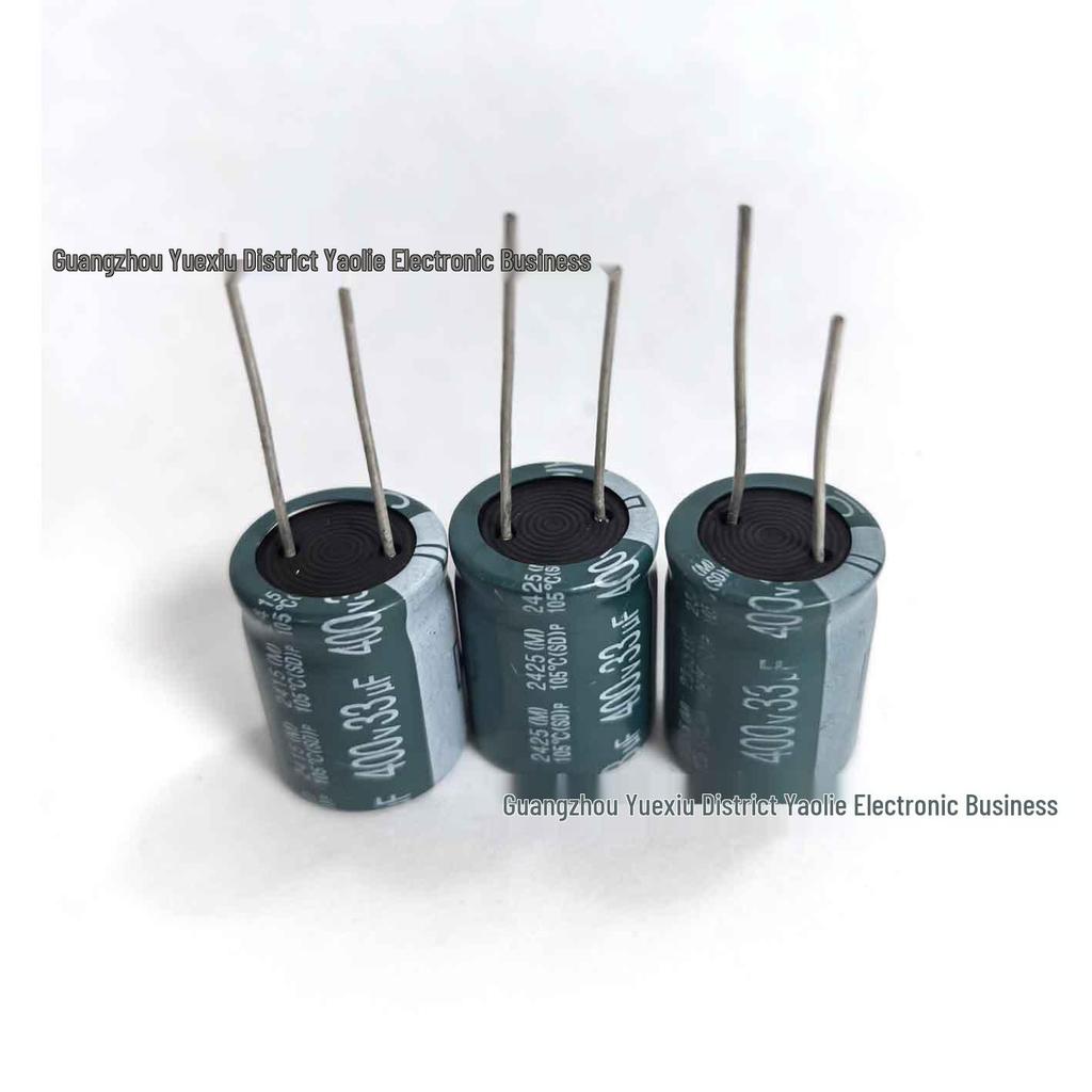 New TAICON 400V 33uF Electrolytic Capacitor for Power Supply Filtering & Amplifiers, Size: 16×20mm.