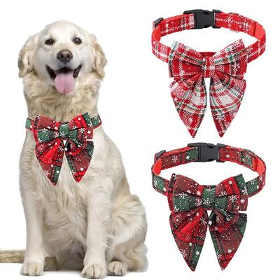 Fashion Safety Buckle Adjustable Pet Bowknot Christmas Dog Bows Cat Kitten Collar Dog Bell