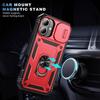 Coque de protection - booling - iphone 16 plus - antichoc - support anneau rotatif - rouge
