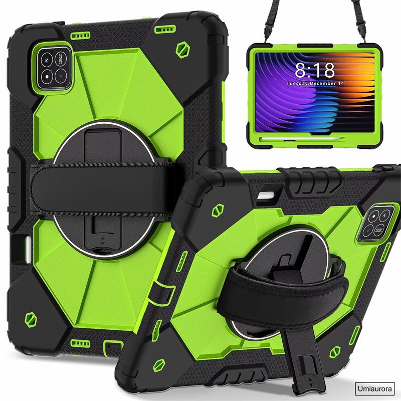 Pour Xiaomi Mi Pad7 11.2 Pad 5 6 11" 6S Pro 12.4" 7S Pro 12.5 Pouces Étui Robuste Antichoc pour Tablette avec Support Sangle Main Épaule Funda
