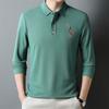 Men's Spring and Autumn New Embroidered Polo Shirt Men's Fashion Korean Style Lapel Long Sleeve T-shirt