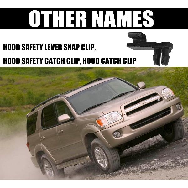 2PCS Hood Safety Catch Snap, Hood Clips Compatible with Toyota Sequoia 2001-, Tundra 2000-2013, 69759-0C010