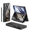 Samsung Z Fold7 5G Leather Flip Case with Glass Painting & Pen Slot