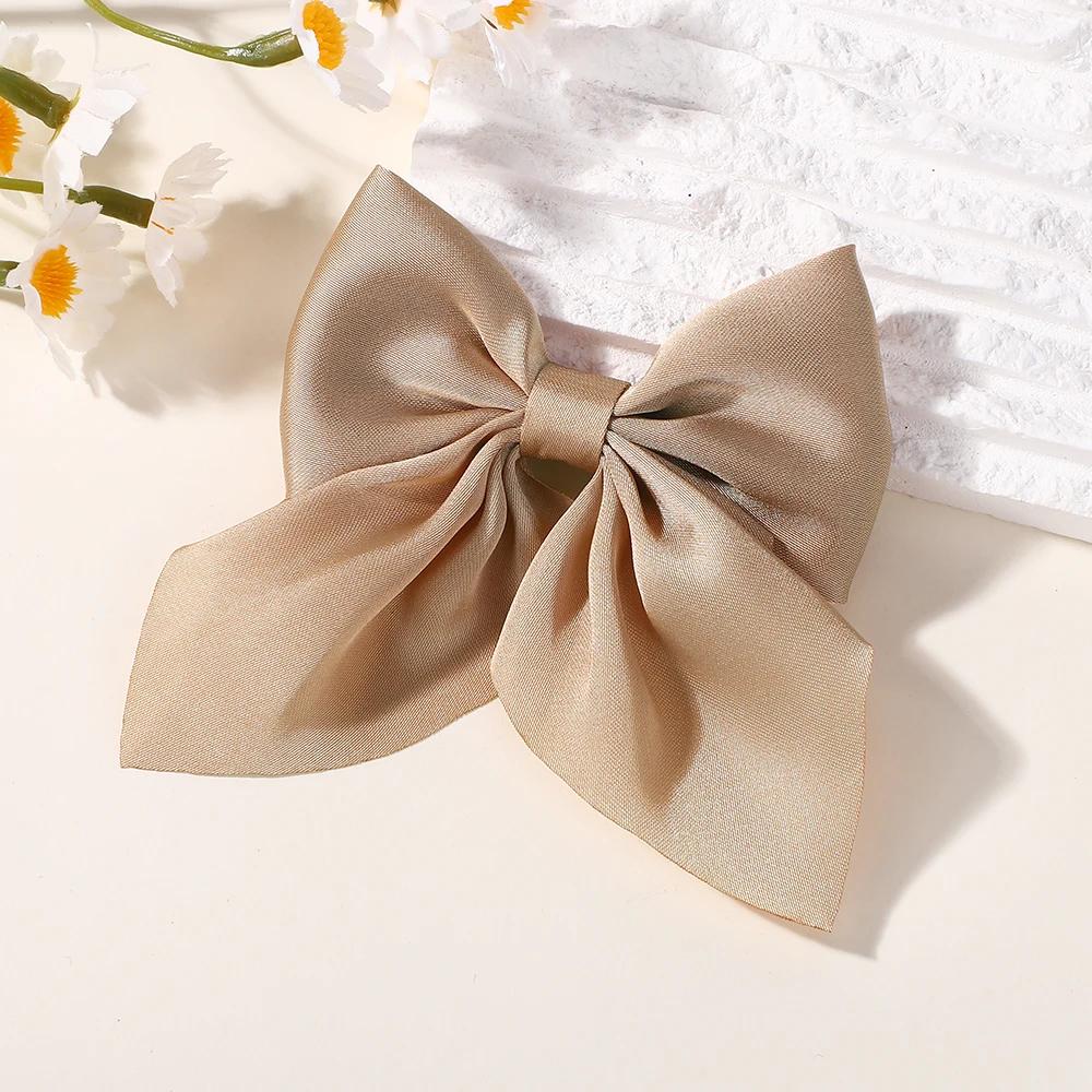 

РАДУЖНЫЕ БАНТЫ 2 ШТ. Банты для волос в хвостик для девочек, заколка для волос 3,3 дюйма, атласные однотонные заколки для волос, женские заколки для челки