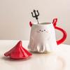 Funny Mug with Lid Large Capacity Office Couple Ceramic Water Cup Personalized Coffee Household Mug Halloween Gift