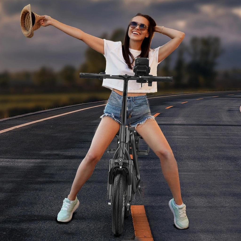 Foldable Electric Scooter, 500-watt Motor, with Seat and Basket, Maximum Range of Up To 34 Kilometers.