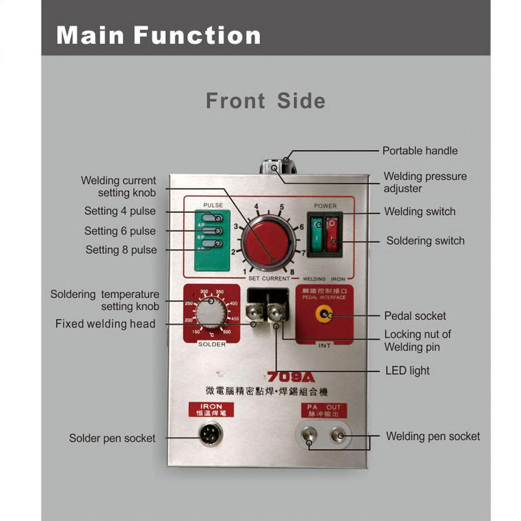 50W 3.2KW S709A Battery Spot Welder LED light Pulse Battery Spot Welding Machine for 18650 Battery Pack Welding Spot Welders