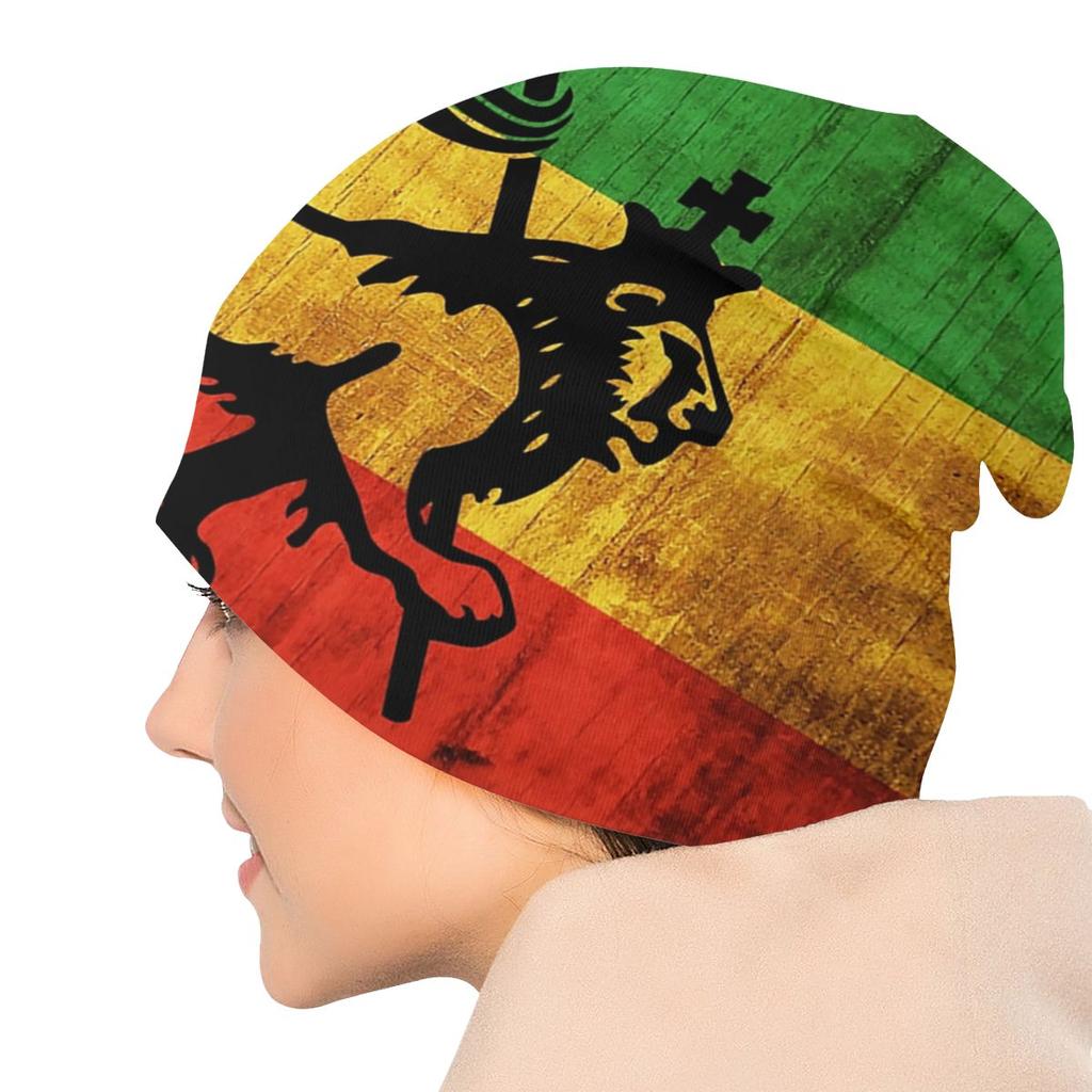 Winter Warm Lion Of Judah Reggae Rastafarian Flag Bonnet Femme Slouchy Beanie Hat Cool Ski Skullies Beanies Caps for Unisex Women