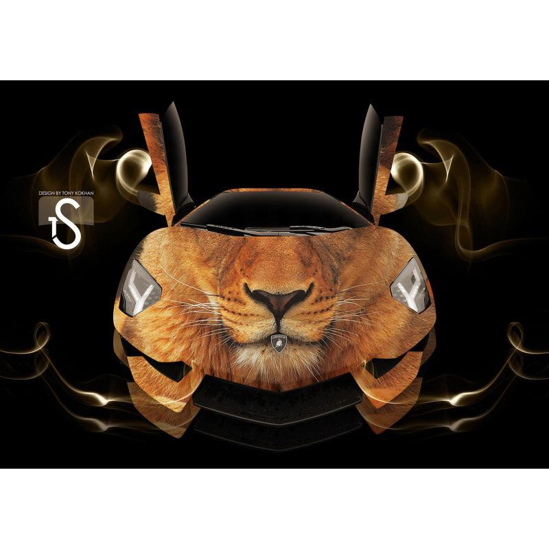 Dreamy Sports Car Animal Poster: Creative Wall Art for Bedroom, Bar, or Study