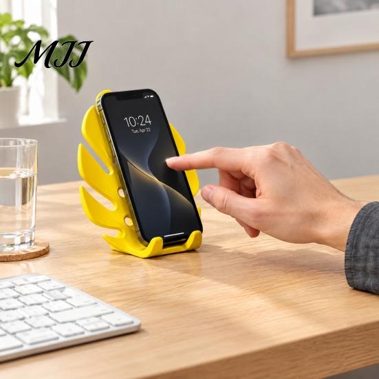 Creative Gift for Coworkers 3D Printed Monstera Leaf Phone Holder, Cute Desktop Cell Stand, Decorative Tropical Office Table Decoration Mount Home and