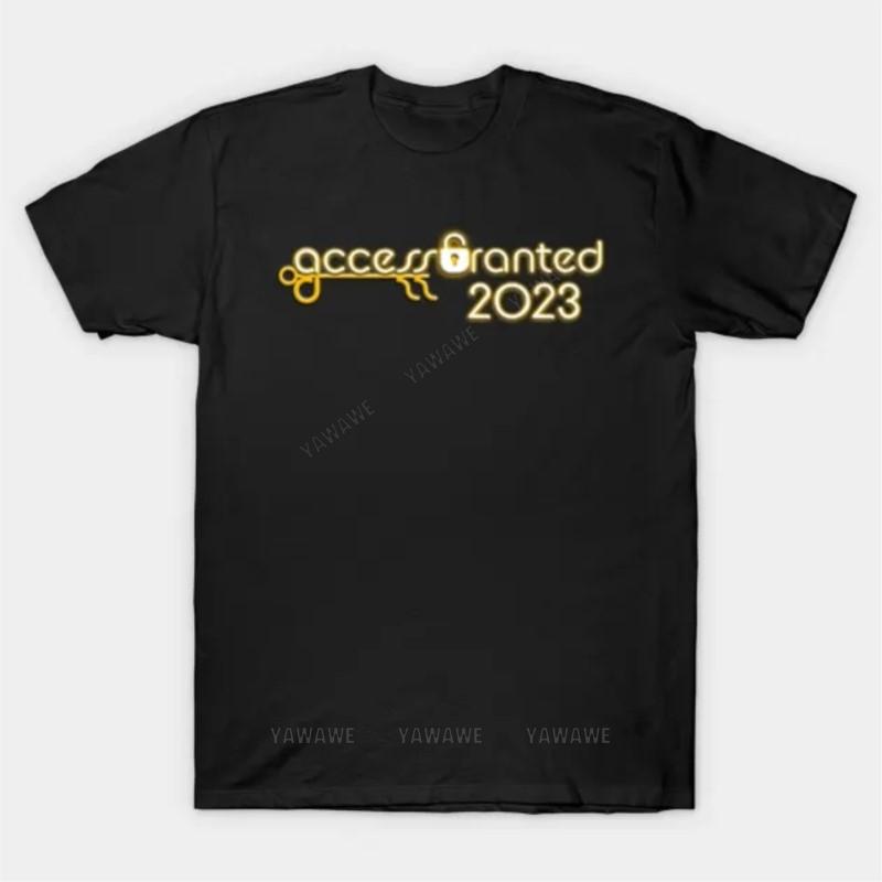 Adult tee tops teenager cotton Oversized teeshirt Access Granted 2023 T Shirt fashion print tshirts male casual style teeshirt S