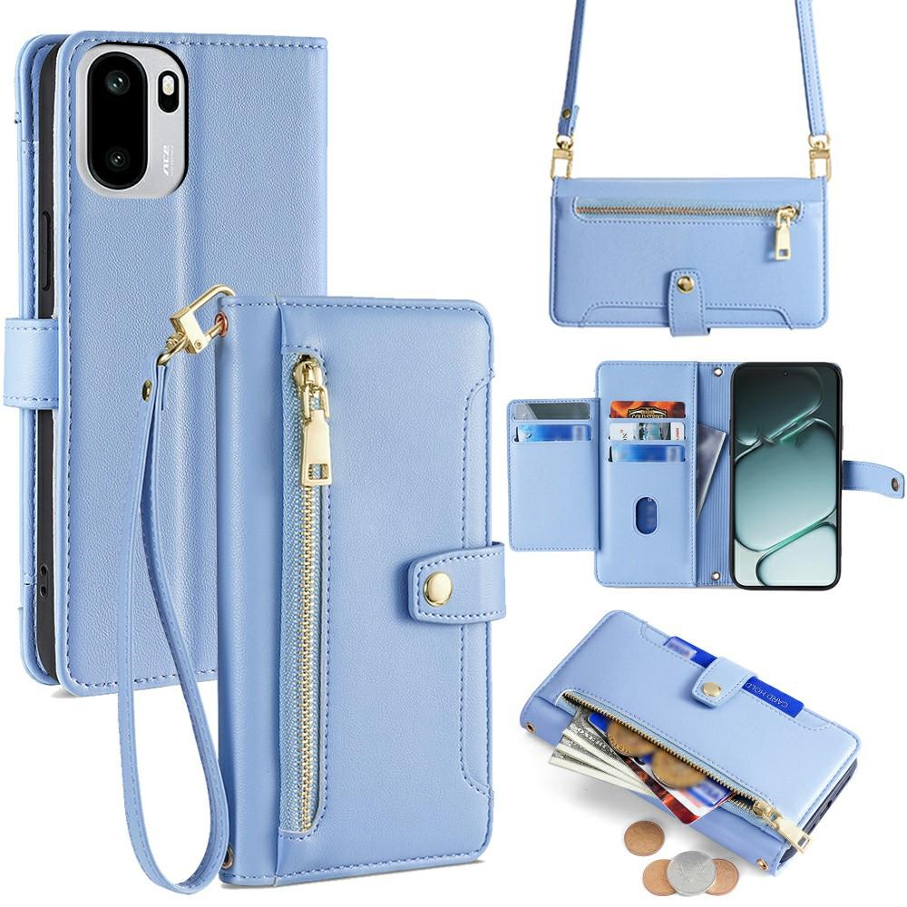 For OnePlus Ace 6T 5G/Ace 6 5G Leather Case Zipper Pocket Wallet Phone Cover with 2 Straps