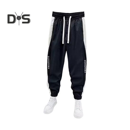 

Мужские брюки-карго, спортивные брюки с завязками на талии, джоггеры, брюки с карманами, с принтом букв, цветные свободные брюки для спорта и улицы XXXL чёрный