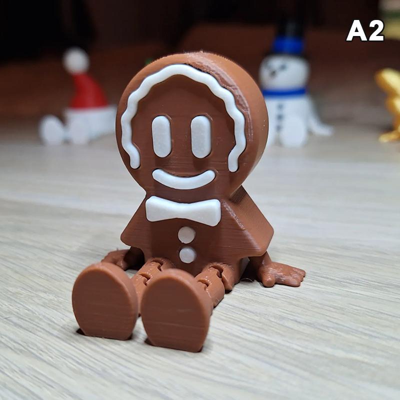 3D-gedruckte Weihnachtskugel Weihnachtsbaumschmuck mit beweglichem Gelenk Weihnachtsdekorationen Festliche Tischaufsteller-Statue