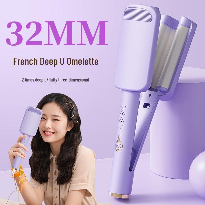 Wave Egg Curling Iron 32mm: Deep U Roll, Crimp & Curl for Beachy Waves.