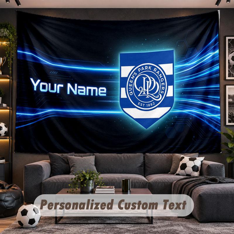 Wall Hanging Tapestry Custom NameQueens Park Rangers Pattern Personalized Printed Fabric Wall Decor