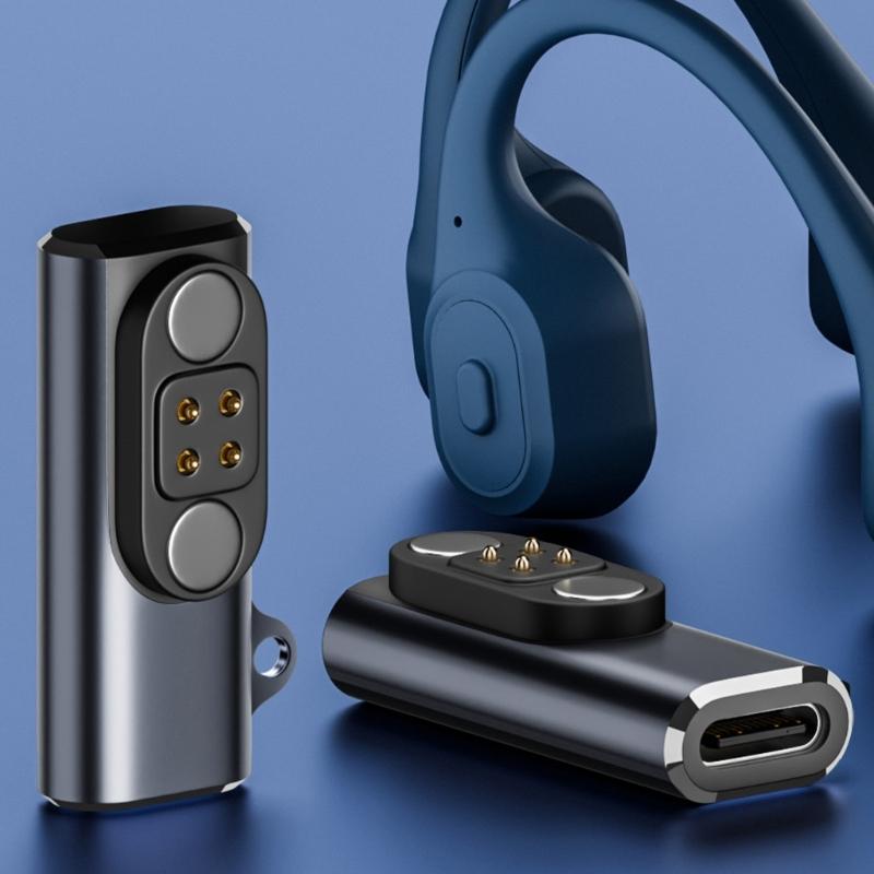 Wireless Bone Conduction Headphone Charging Adapter USB C to 4Pin Magnetic Charging Connector Wide Compatibility