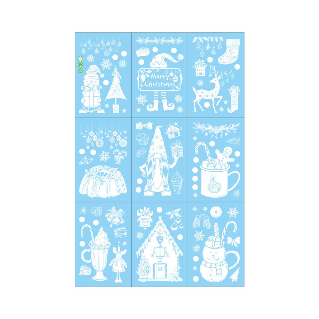Snowflake Window Reindeer Sticker Static Pvc Glass Decals For Christmas Decor