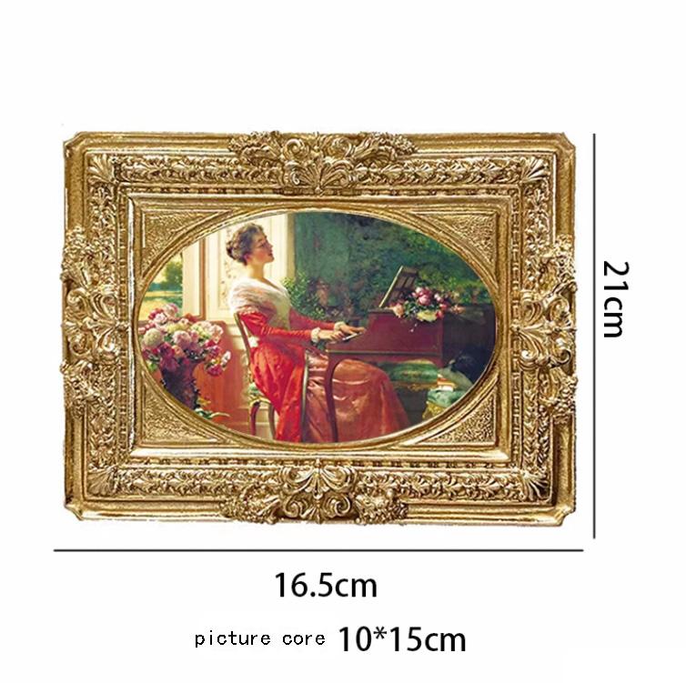 European Vintage Artistic Luxury Relief Photo Frame Resin Adornments Home Room Wall Murals Picture Frame Decoration Accessories
