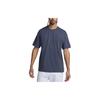Logo Embroidered Ribbed Crew Neck Sports Short Sleeve T-Shirt Men T-Shirts Thunder-Blue DO7393-437
