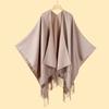 Street women's scarves are versatile in autumn and winter, air-conditioned rooms are warm and dual-purpose, monochrome fringed shawl cape