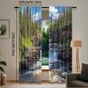 Set Of 2 Landscape Curtain River Float Between Rocks Forest Northern Recreation Camping Rafting Woods Bedroom Living Room Polyester Perfect For