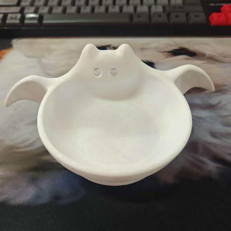 3D Printed Halloween Bat Shaped Storage Bowl Cute Luminous Halloween Snack Bowl Dark Style Gothic Desktop Candy Bowl
