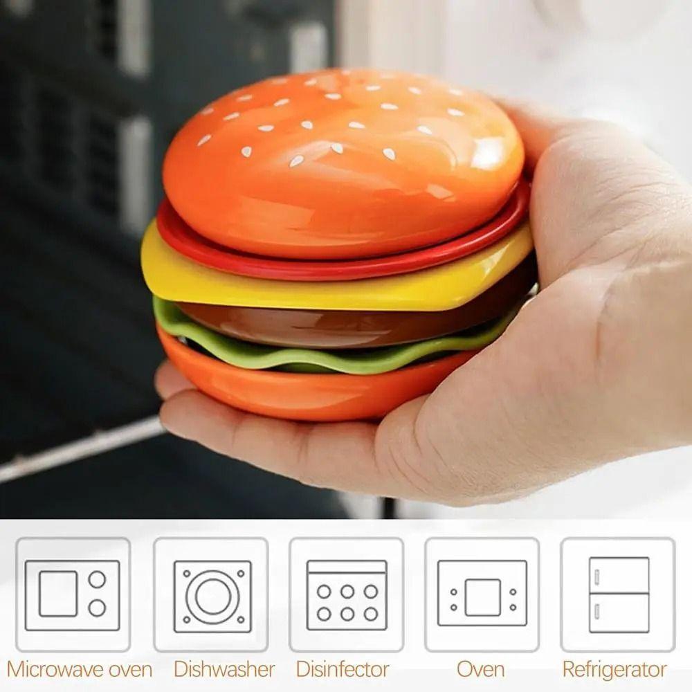 Stackable Cartoon Burger Seasoning Dish Set Space Saving 6 in 1 Sauce Bowl Set  Parties
