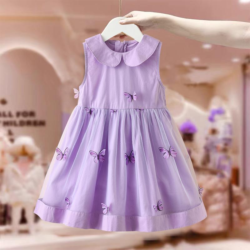 2025 Mädchen Besticktes Sommer Prinzessin Mesh Kleid